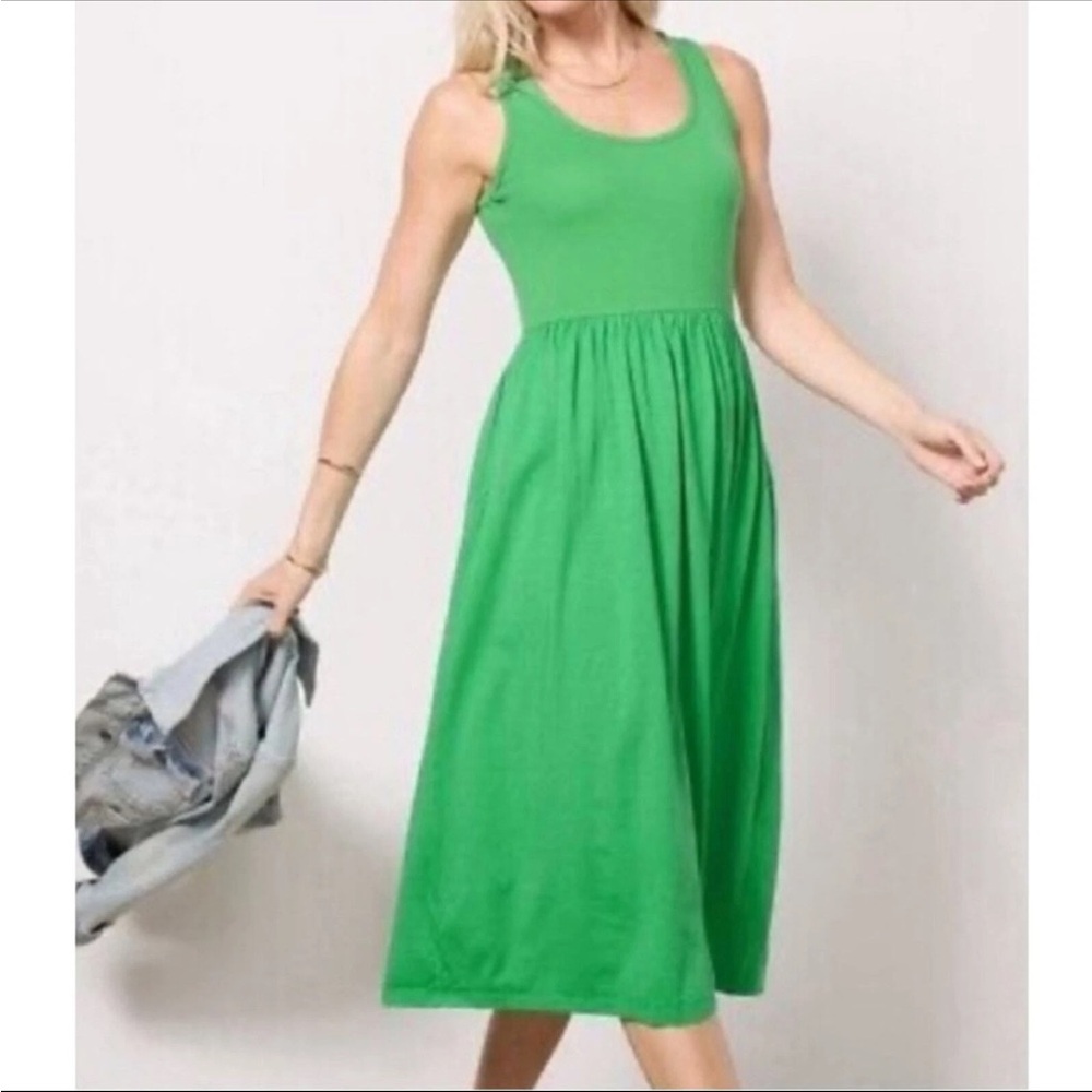NWOT Sundry Vibrant Green Mixed Fabric Midi Dress – XS